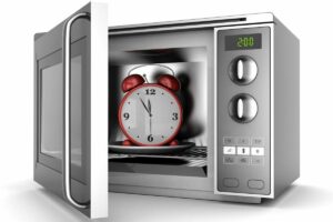 alarm clock inside a microwave - how to silence a microwave without a sound button