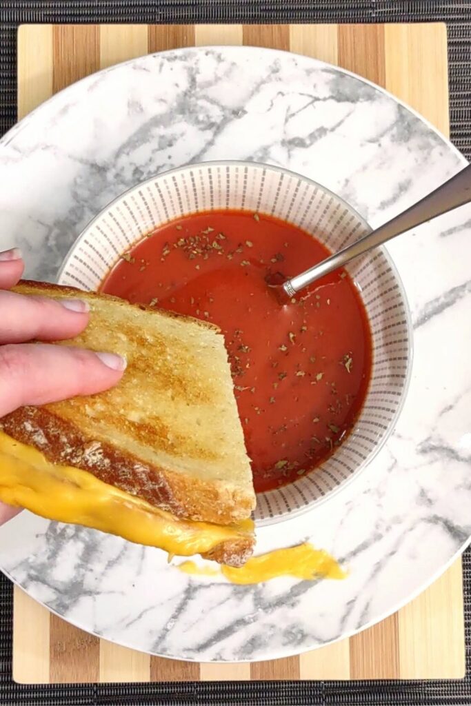 serve grilled cheese with tomato soup for dunking
