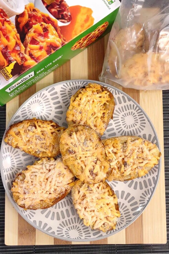 take frozen potato skins out of packaging