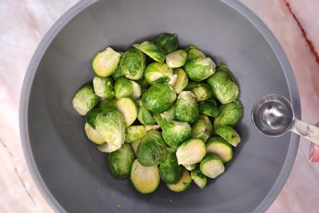 add 2 tsp water to brussel sprouts before microwaving
