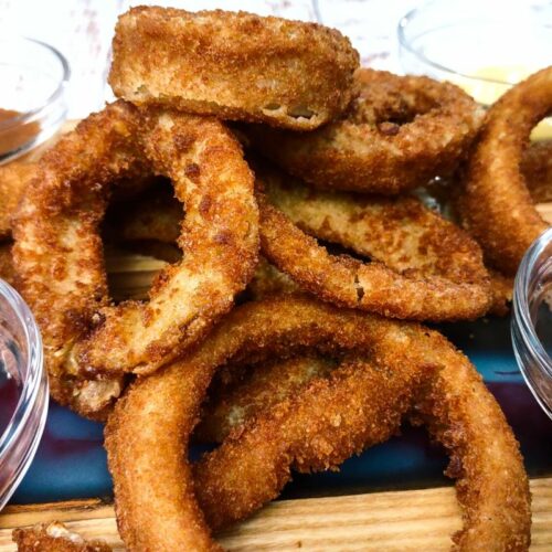 how to make air fryer frozen onion rings with sauce sides
