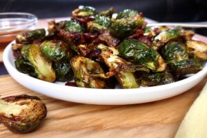 how to make brussel sprouts in the air fryer with bacon and maple syrup dinners done quick