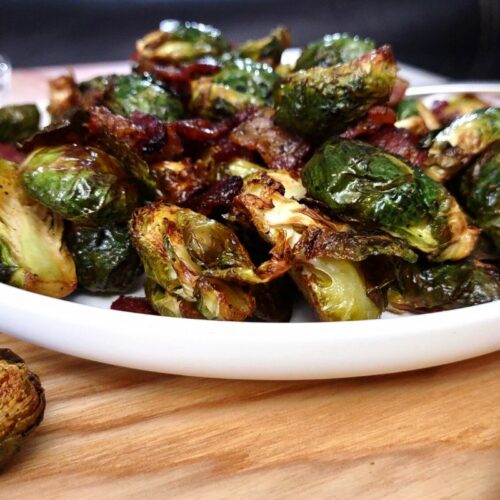 how to make brussel sprouts in the air fryer with bacon and maple syrup dinners done quick