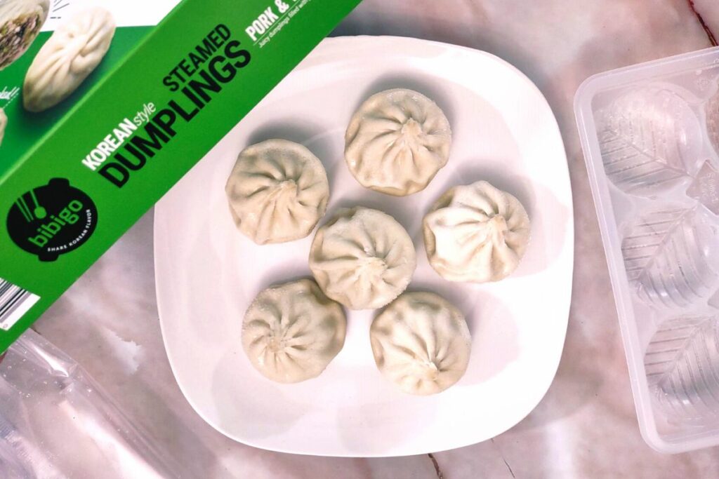 remove frozen bibigo dumplings from all packaging
