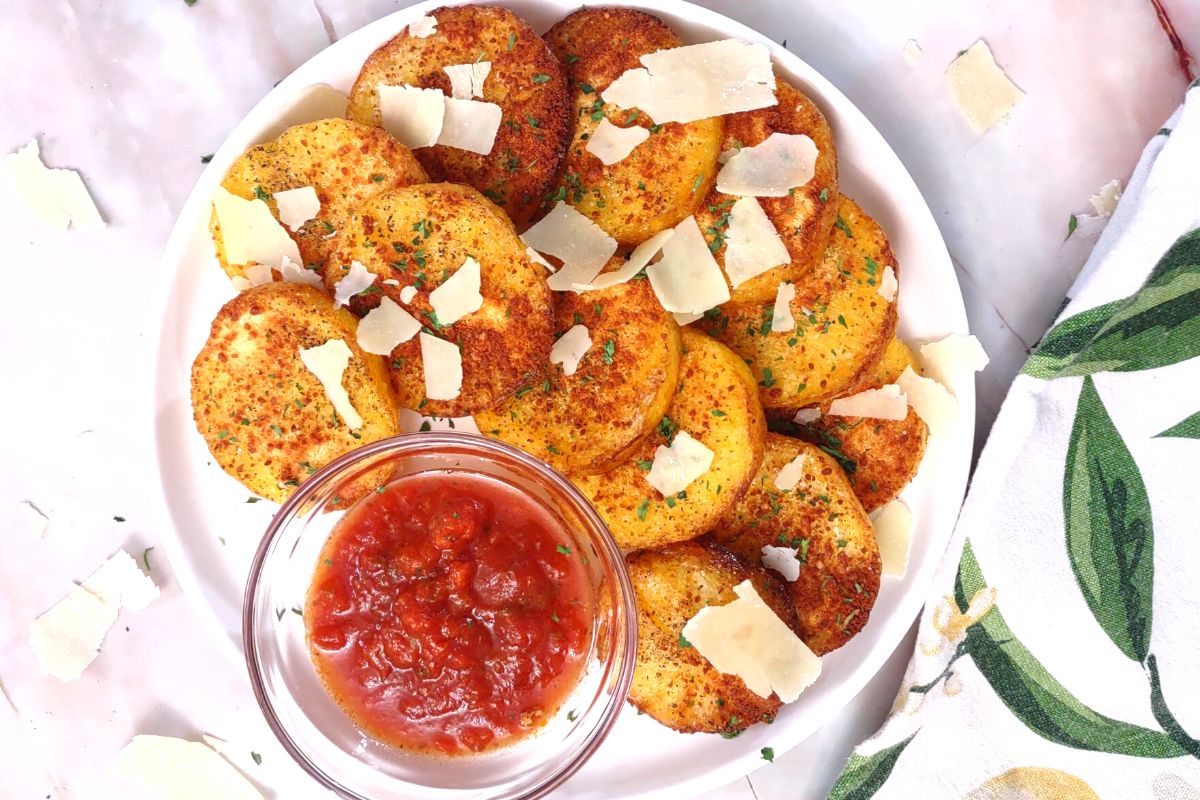 Easy Air Fryer Parmesan Polenta Cakes Dinners Done Quick