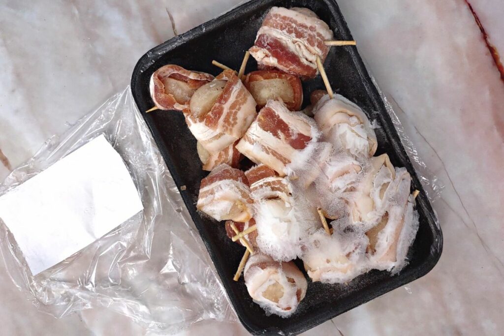 frozen bacon wrapped scallops on the counter