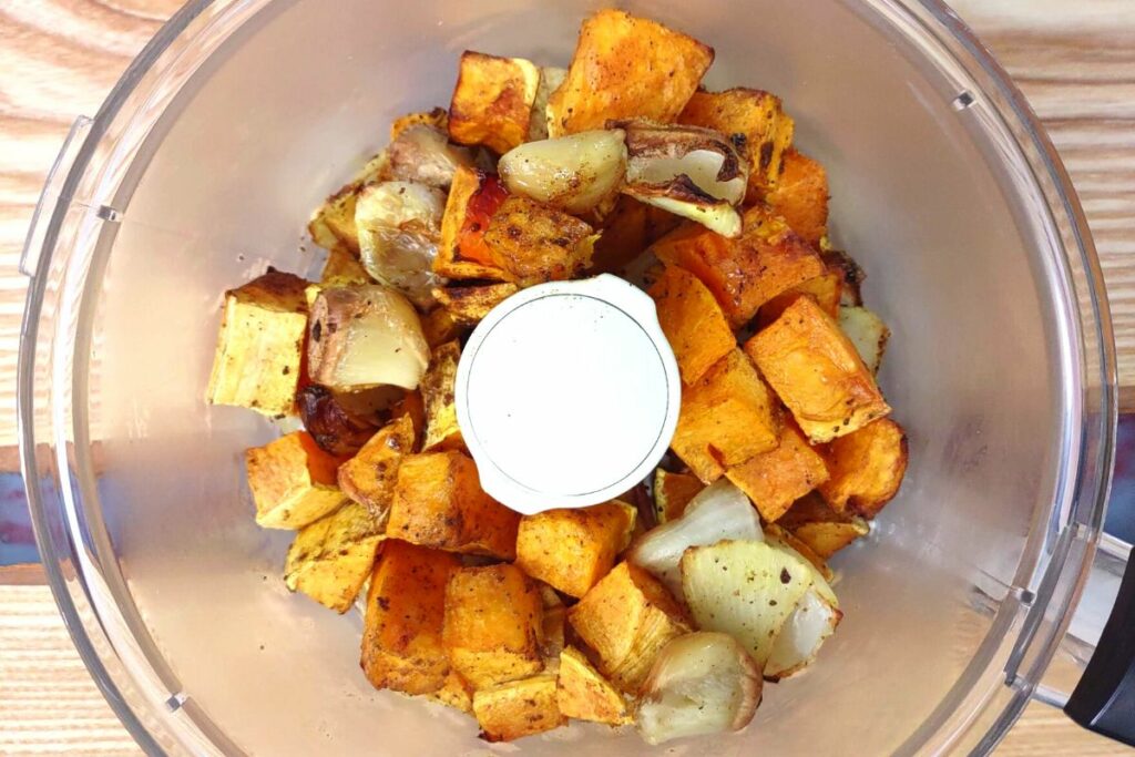 once squash is air fried transfer basket contents to blender