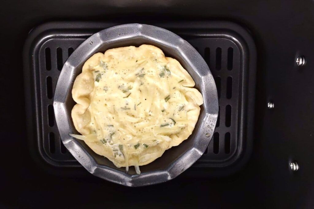 return quiche to air fryer basket to fully cook