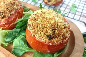 Air Fryer Italian Stuffed Tomatoes with Cheese