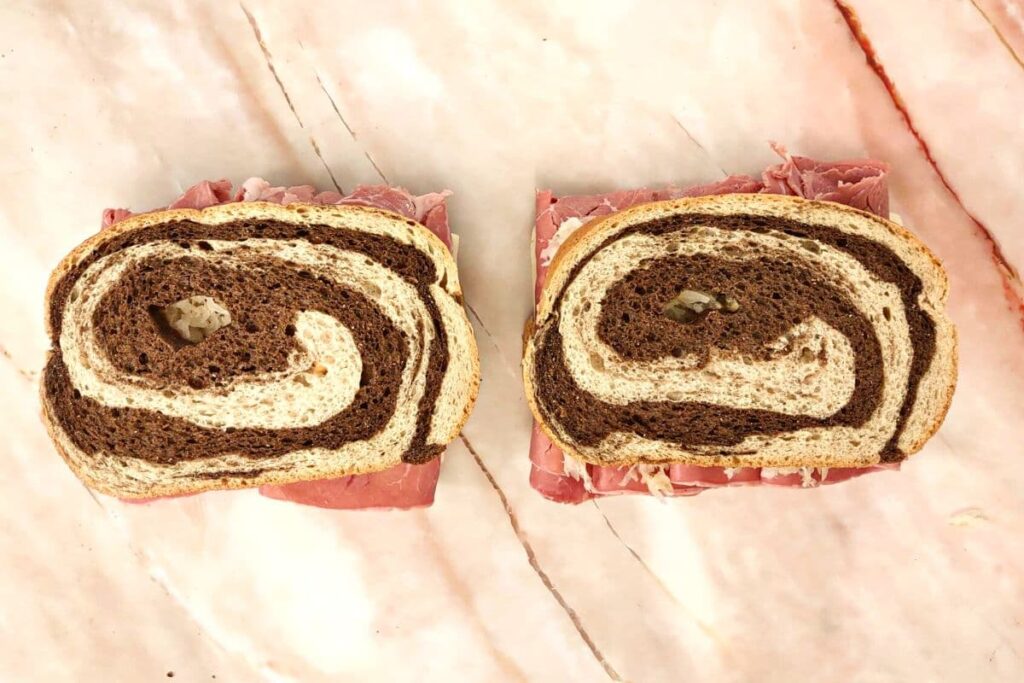 cover the top of your sandwich with rye bread