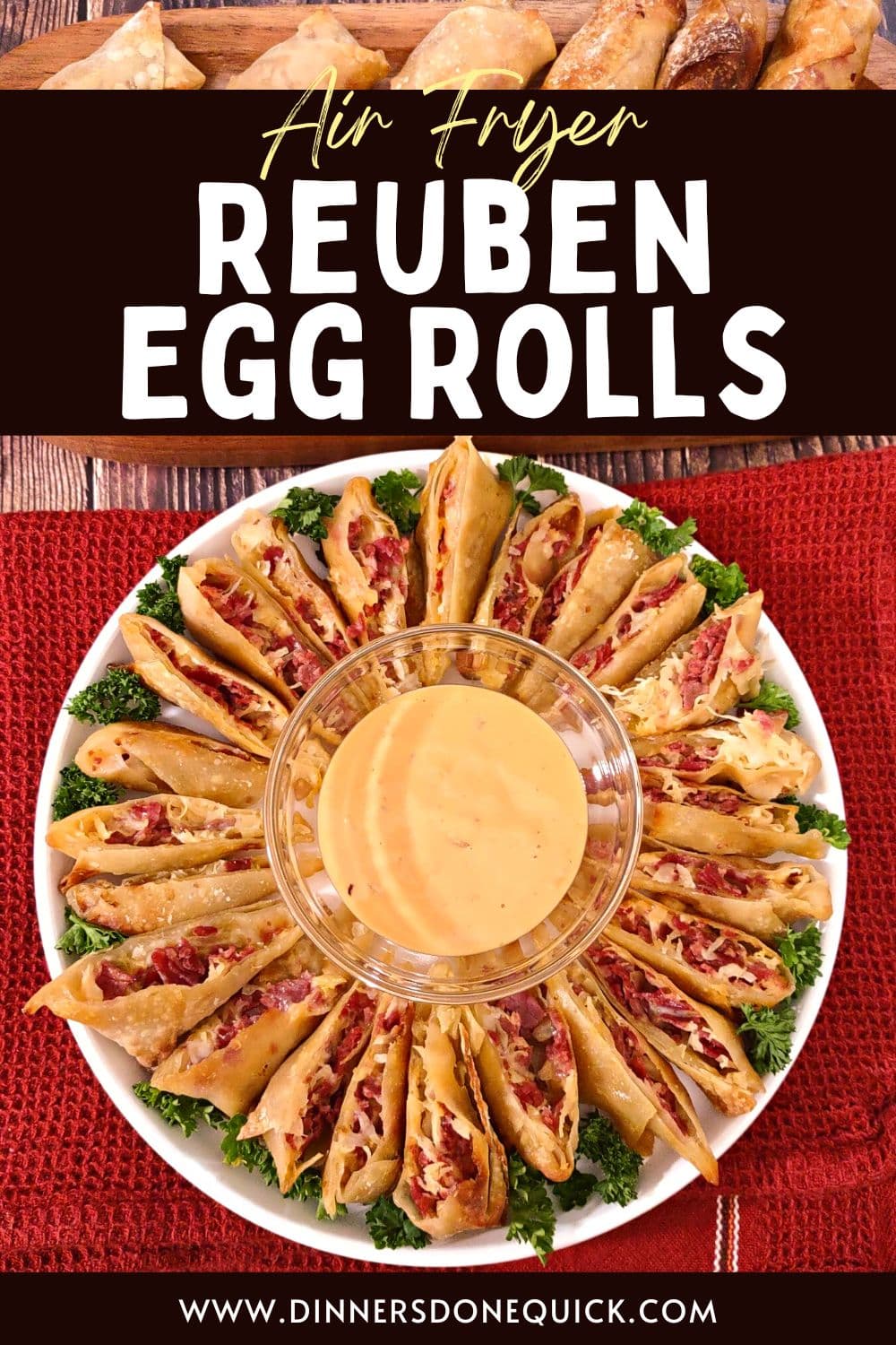 Crispy Air Fryer Reuben Egg Rolls Recipe w/ Corned Beef! Dinners Done