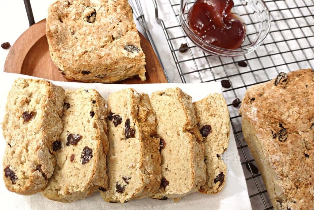 easy irish soda bread made in the air fryer with jam