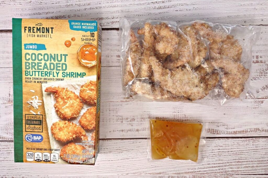 frozen coconut shrimp out of box with dipping sauce