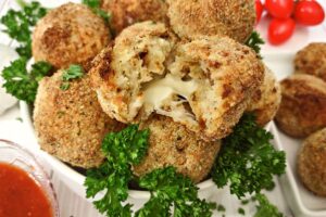 Air Fryer Arancini - Easy Italian Mozzarella Rice Balls