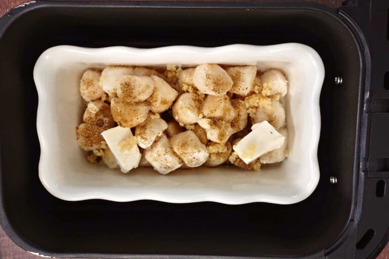 Air Fryer Frozen Scallops in Garlic Butter Sauce Dinners Done Quick