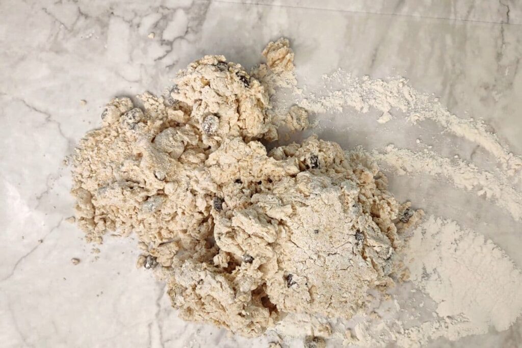 turn dough out onto a floured counter