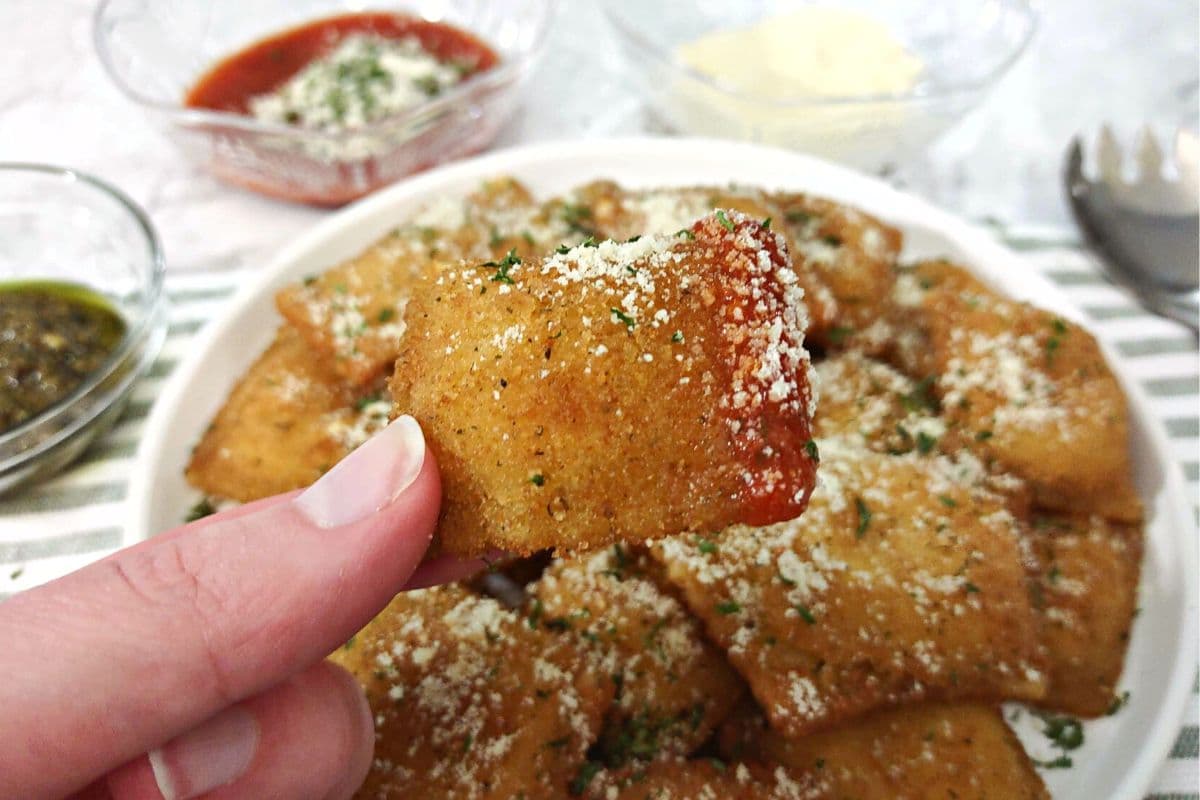 Frozen Toasted Ravioli Air Fryer Recipe (Celentano) Dinners Done Quick