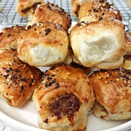 homemade air fryer sausage rolls in puff pastry dinners done quick