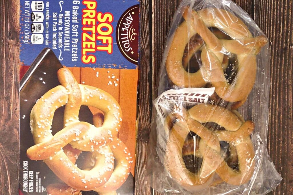 remove frozen soft pretzels from box