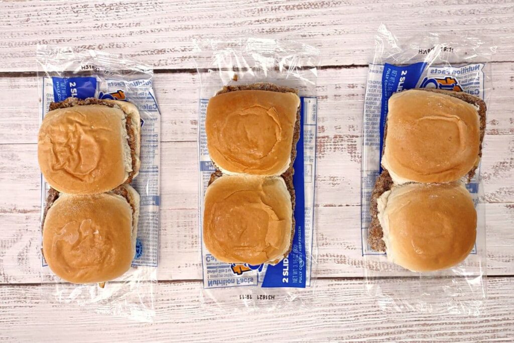 remove frozen white castle sliders from their wrappers