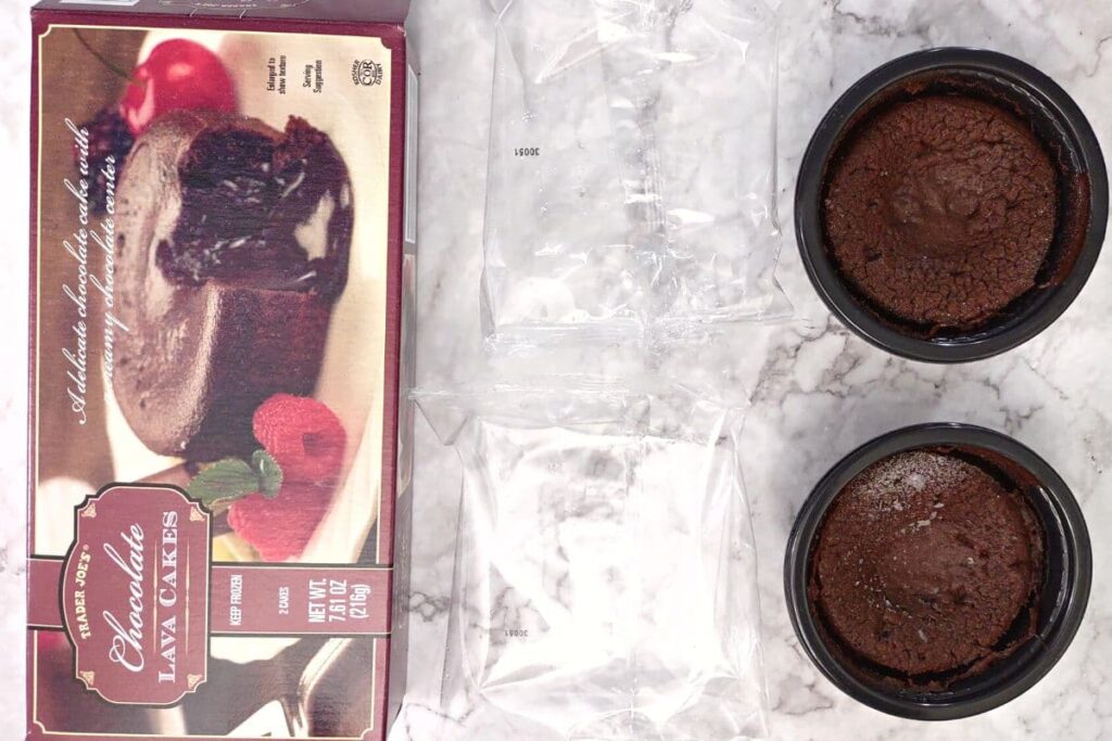 remove trader joes lava cakes from plastic packaging