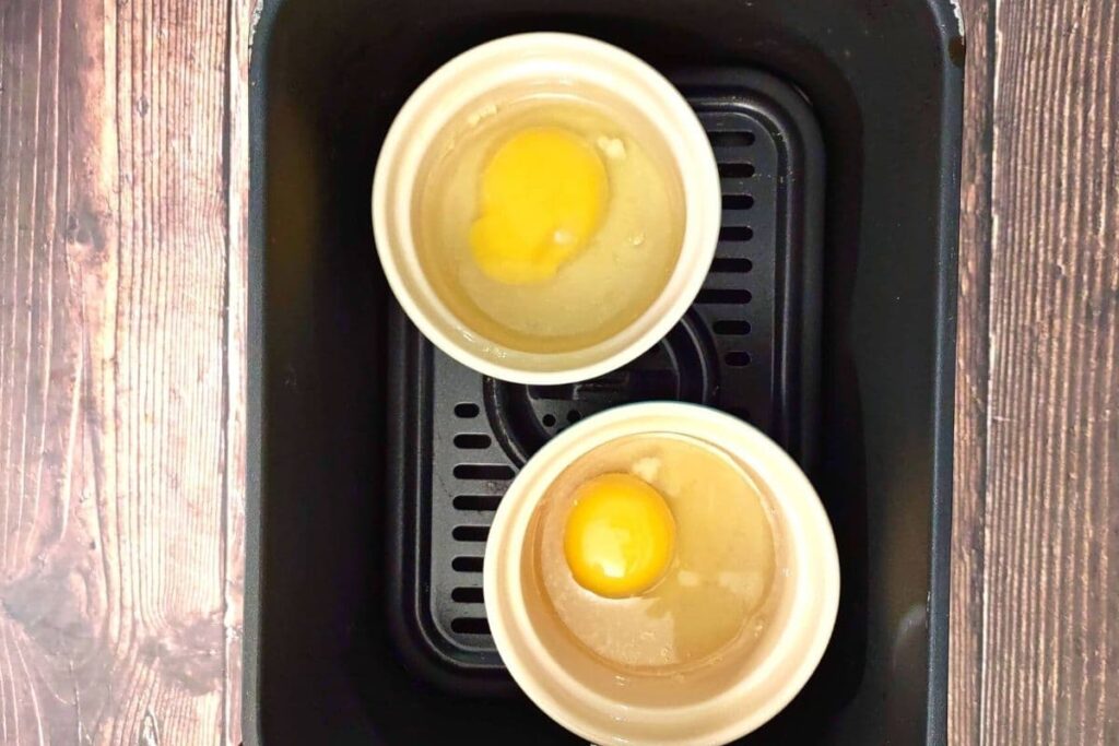add egg ramekins to air fryer basket