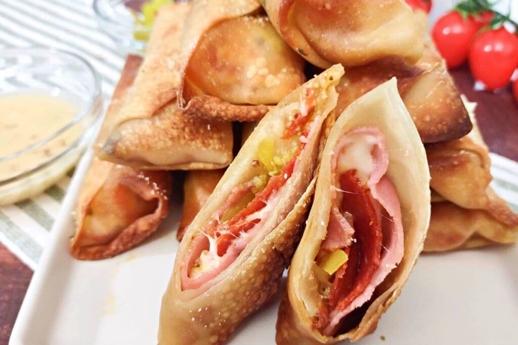 air fryer antipasto egg rolls recipe dinners done quick