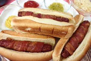 Crispy Bacon Wrapped Hot Dogs Air Fryer Recipe