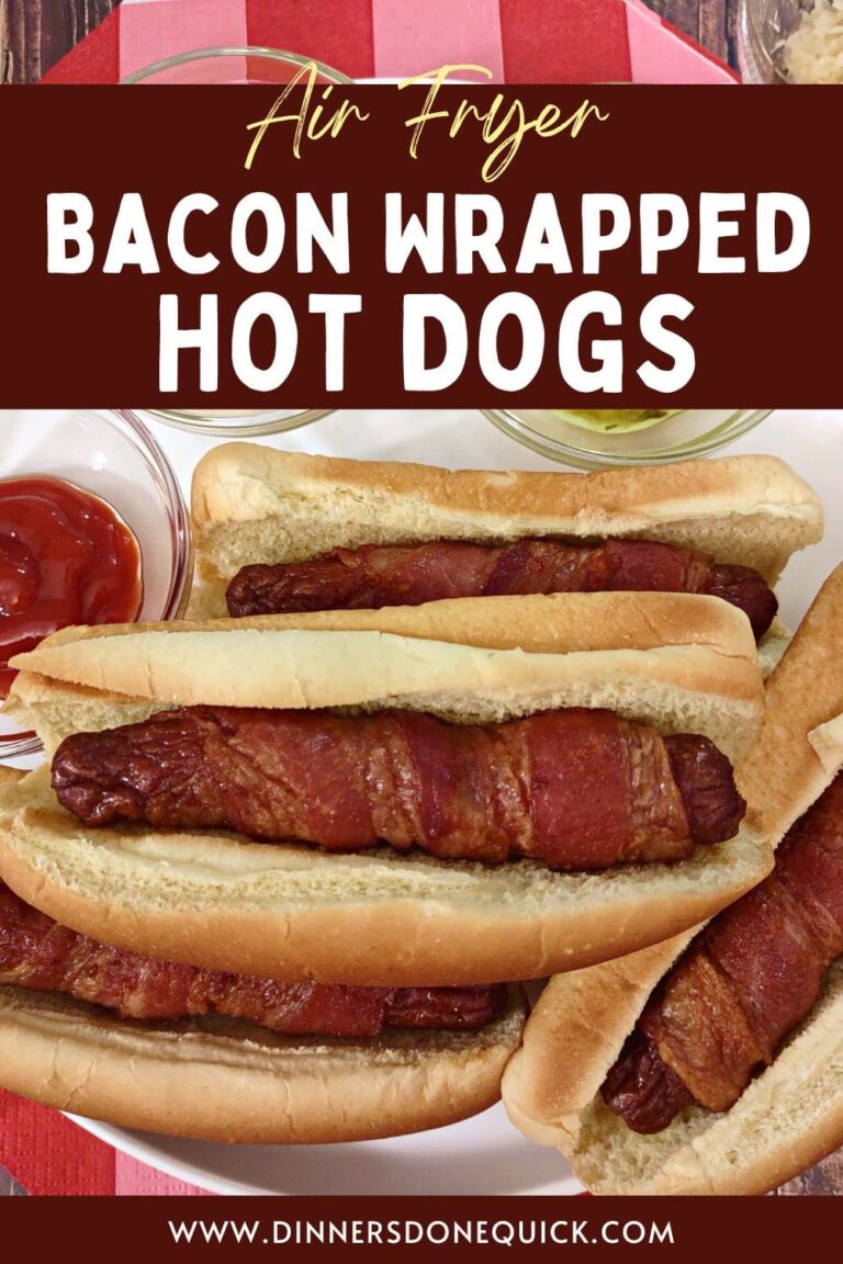 Crispy Bacon Wrapped Hot Dogs Air Fryer Recipe Dinners Done Quick