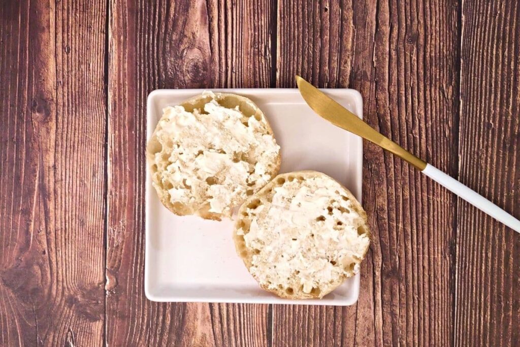 butter english muffin halves