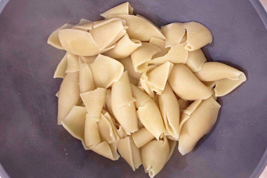 cook pasta shells according to box directions
