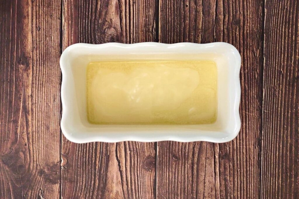 melt butter in oven safe dish