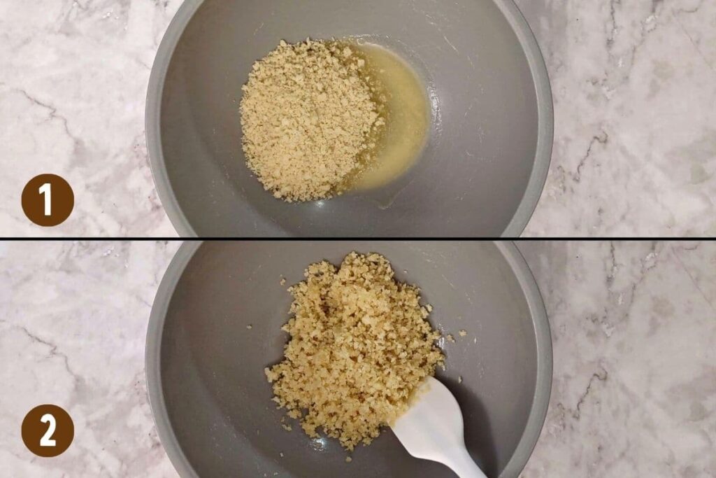mix butter and panko in a bowl
