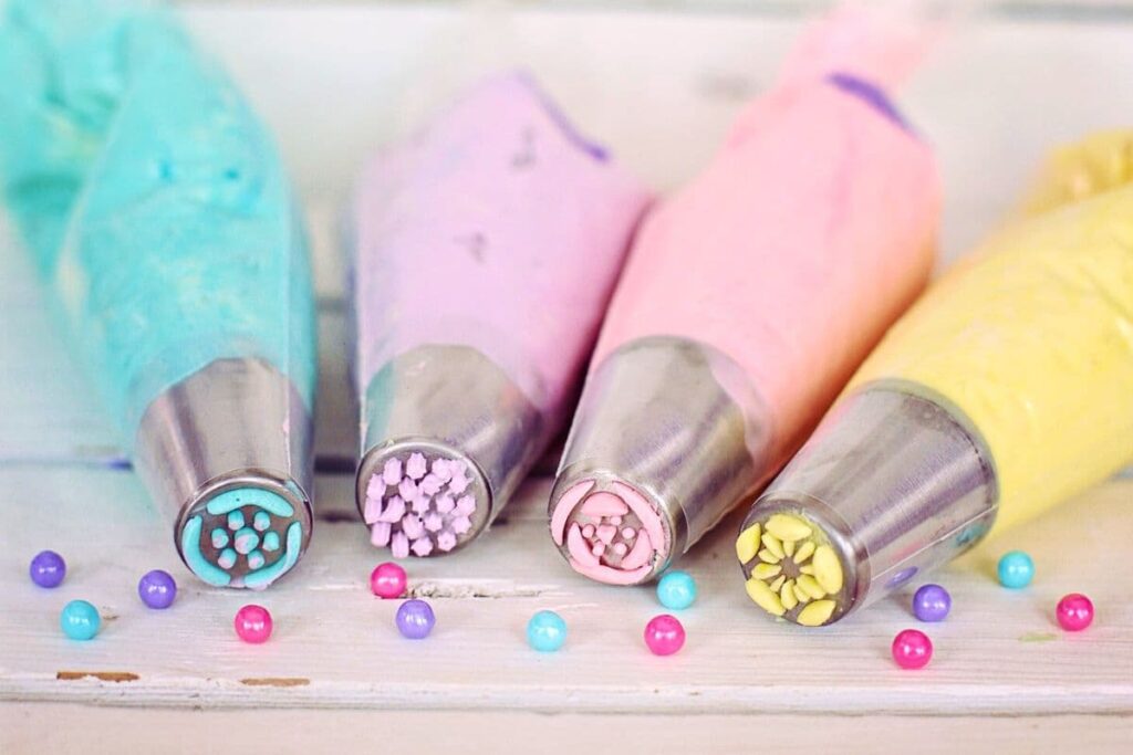 frosting tubes filled with various icing colors