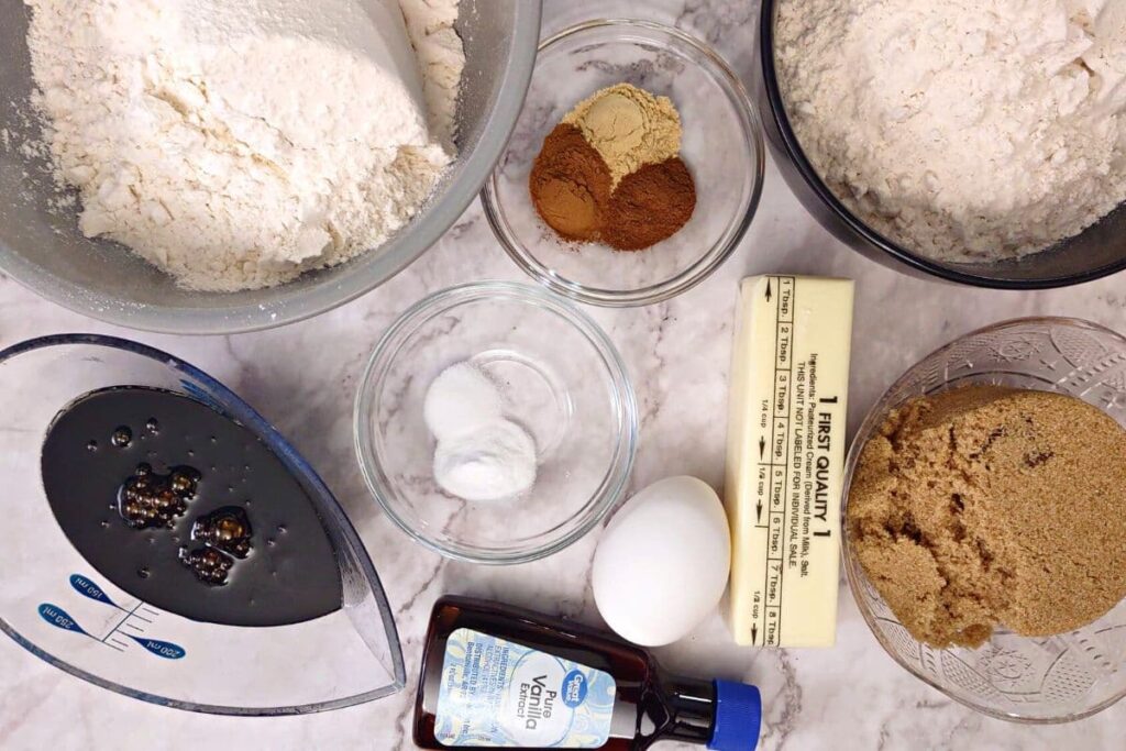 ingredients to make air fryer gingerbread cookies