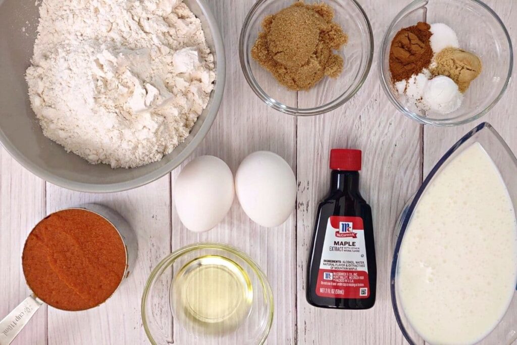 ingredients to make air fryer pumpkin pancakes