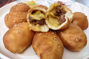 Pretzel Bacon Cheeseburger Air Fryer Biscuit Bombs Made Easy!