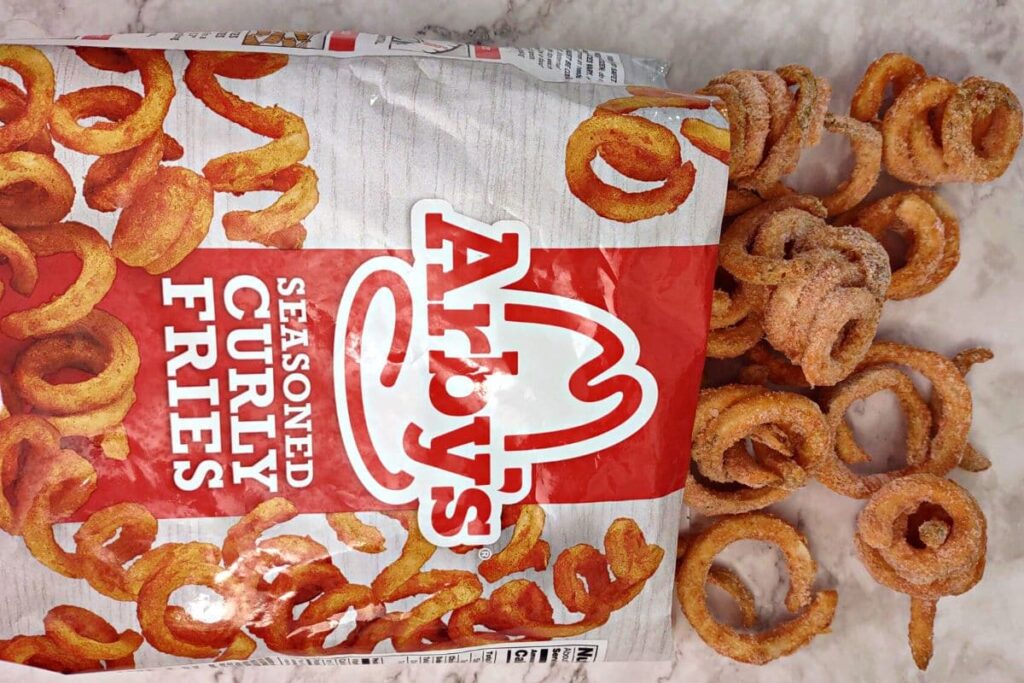 arbys frozen curly fries out of the bag