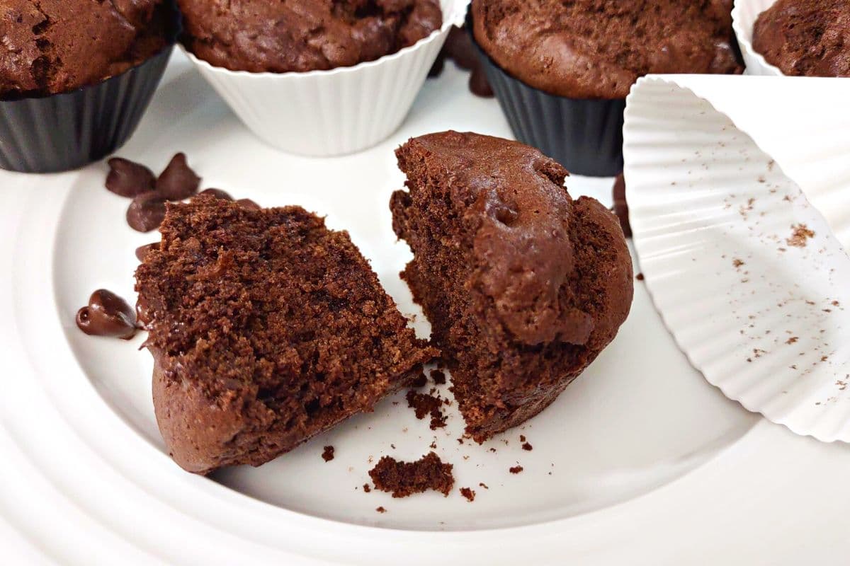 Air Fryer Double Chocolate Muffins Blissful Baking! Dinners Done Quick