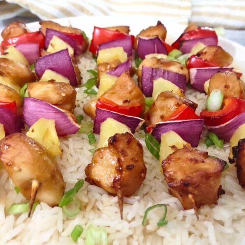 air fryer chicken kabobs with teriyaki and pineapple dinners done quick