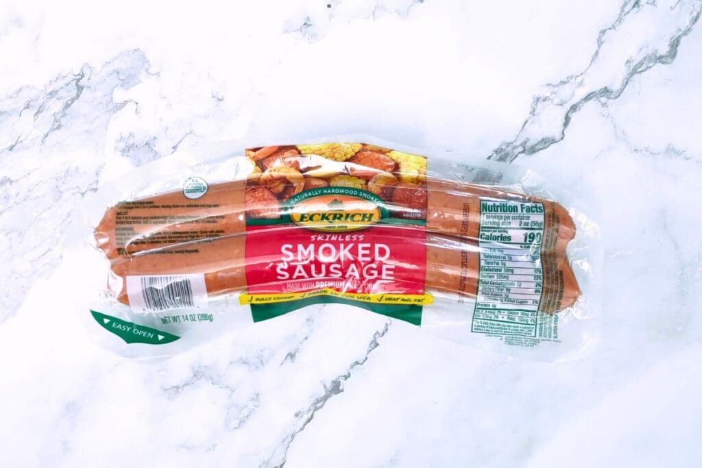 eckrich skinless smoked sausage in packaging