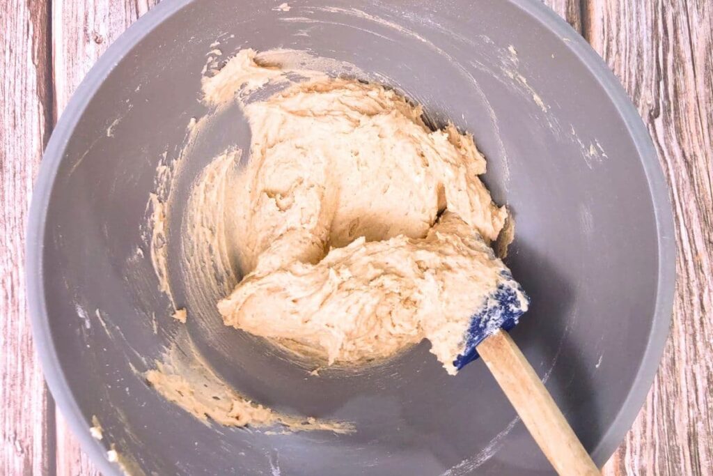 cream together butter and sugar then add wet ingredients to make cake batter