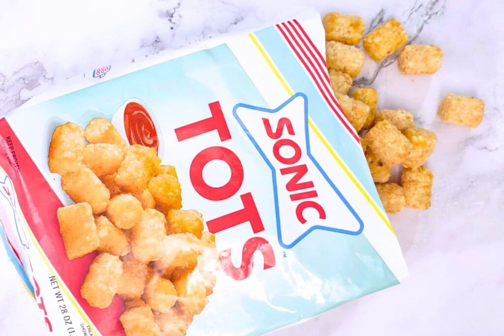 frozen sonic tots pouring out of bag