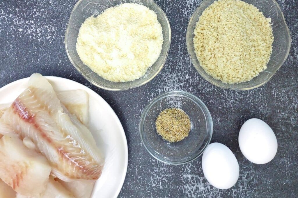 ingredients to make parmesan crusted cod filets in the air fryer