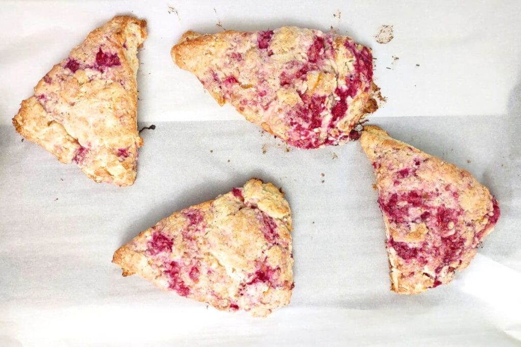 raspberry orange scones from the oven should have golden brown edges