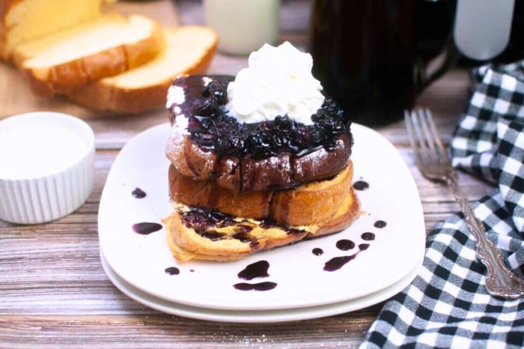 air fryer blueberry french toast brooklynactivemama