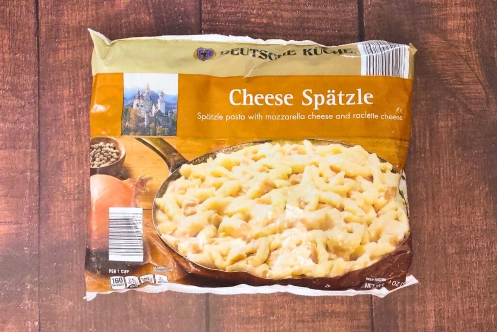 bag of frozen aldi cheesy spaetzle