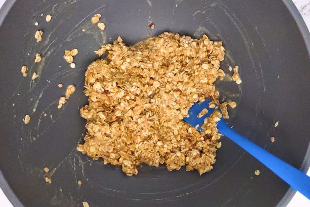 combine all oatmeal ingredients in a large mixing bowl