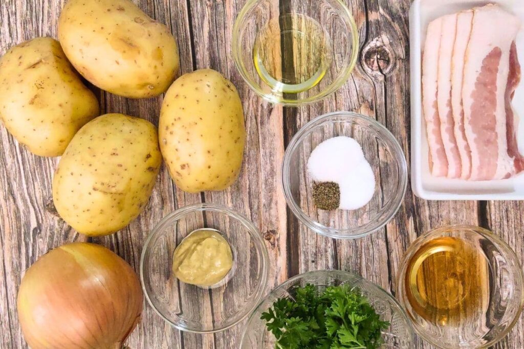 ingredients to make air fryer german potato salad