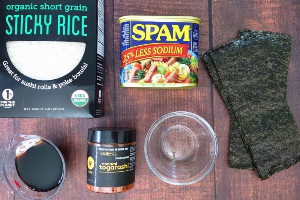ingredients to make air fryer spam musubi
